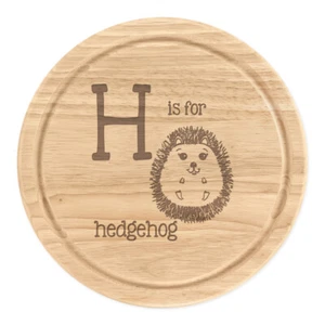 Brief H Ist Für Igel Rund Zerkleinern Käsebrett Alphabet Niedliches Tier - Bild 1 von 1