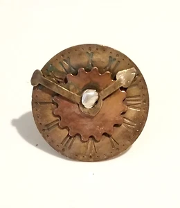 **Anello quadrante orologio unico vintage artigianale in vero rame e sterling 925** - Foto 1 di 6