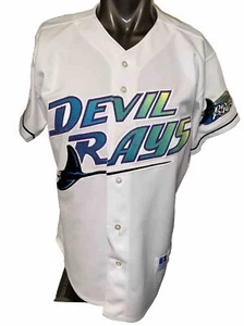Tampa Bay Devil Rays Vintage Russell Athletic Authentic Home Jersey Size 44 - Picture 1 of 17