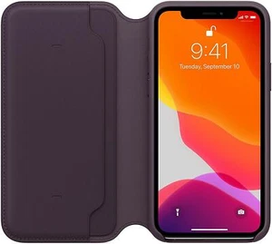 Genuine Apple Leather Folio Case for iPhone 11 Pro - Aubergine (Purple) - New - Picture 1 of 12