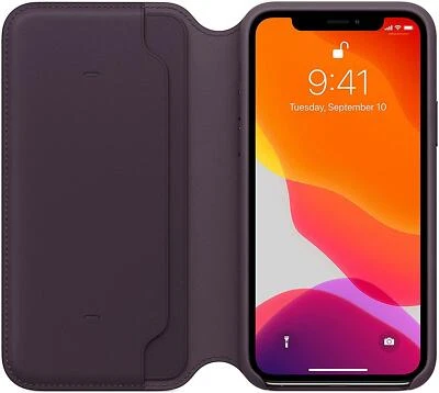 Genuine Apple Leather Folio Case for iPhone 11 Pro - Aubergine (Purple) - New - image 1 of 4