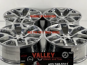22" CHEVY LTZ RIMS DENALI 1500 OEM SPEC BLACK 6 SPOKES 22x9" RIMS ONLYU - Picture 1 of 1