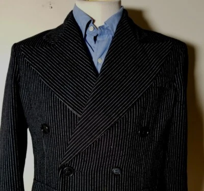 Vintage Rubies Costume 36R Black White Stripe Double Breasted Coat Jacket Blazer - Image 1 of 4