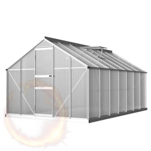 Greenfingers Greenhouse Aluminium Green House Polycarbonate Garden Shed 4.2x2.5M - Picture 1 of 8