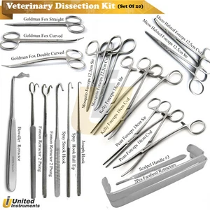 Veterinär Präparationsinstrumente Kit - Orthopädisch - Tierärzte Krankenhausbedarf - Bild 1 von 21