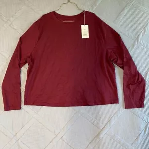 NWT Women's A New Day Size XXL Burgundy Long Sleeve Crew Neck T-Shirt - Picture 1 of 6