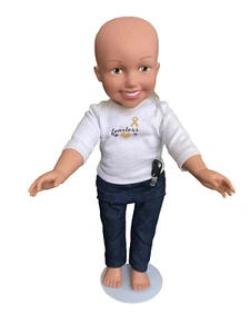 Muñeca de apoyo para terapia contra el cáncer 18" ~ niño lucha contra el cáncer con puerto IV de Sonos - Imagen 1 de 9