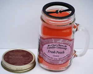 Fresh Peach 13oz. Mason Jar Candle by Our Own Candle Company - Picture 1 of 9