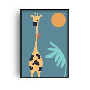 Giraffe Print | Kids Room Animal Decor | Nursery Unisex Wall Art Poster Print