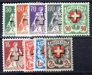 SCHWEIZ DIENST 1938 37-45z ** POSTFRISCH GERIFFELTER GUMMI TADELLOS SATZ(I2867 - Bild 1 von 2