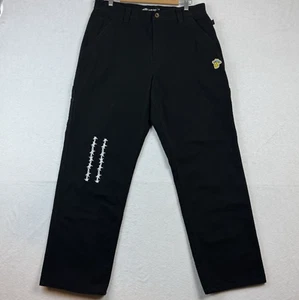 Vans Elijah Berle Carpenter Pants Mens 34x30 Black Canvas Skater Baggy Loose Y2K - Picture 1 of 24