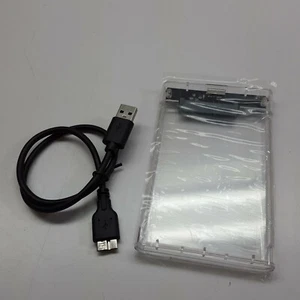 USB 3.0 SATA 2.5" Hard Drive External Enclosure CLEAR Box Case HDD (V409) - Picture 1 of 5