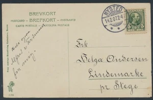 DENMARK. Postcard with 5 Øre Christian IX from Nysted (PC422) - Bild 1 von 2