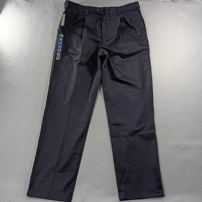 NWT Croft & Barrow Classic Fit Pleated Black Khaki Pants Mens Size Actual 39x35 - Image 1 of 4