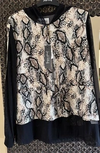 Joseph Ribkoff Frontreißverschluss Schlangenleder Druck und Netzärmel & Kapuze Jacke, Neu mit Etikett, 8 - Bild 1 von 11