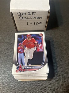 2025 Bowman Baseball Complete Paper Rookies & Vets 100 Card Set #1-100 Wilson RC - Picture 1 of 1