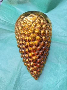 Decorazione albero di Natale Biedermeier coni 39 cm vetro sfera ornamento uva oro - Foto 1 di 4