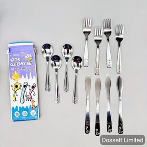 12-teiliges Kleinkind Utensilien Edelstahl Kinder Silberbesteck Set Kindersicher - Bild 1 von 2