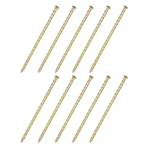 10Pcs Fence Deck Nails, 7-1/16" Carbon Steel Spiral Deck Nail, Color Zinc - Picture 1 of 6