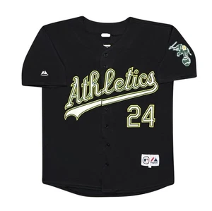 Rickey Henderson Oakland Leichtathletik alternativ schwarz Trikot Herren Größe Large - Bild 1 von 6