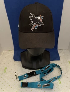 NHL SAN JOSE SHARKS Hockey Break-Away Lanyard & Adjustable Strap-Back Cap Mütze - Bild 1 von 11