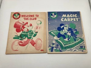 Vintage 50s Mickey Mouse Club Coloring Books Whitman Publishing - Foto 1 di 9