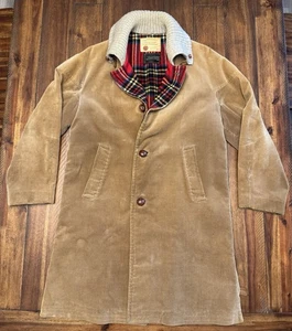 Vintage ZERO KING Corduroy Coat Plaid Wool Lining Men's Size 40 Made In USA - Picture 1 of 16