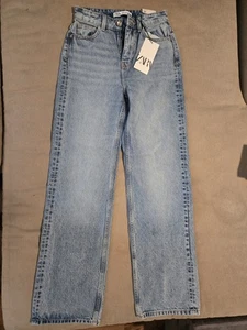 Zara Mom Fit Jeans Womens Sz 0 (25x30) High Rise Regular Leg Ankle Comfort NWT - Picture 1 of 6