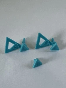 Vintage 1991 Totally Hair Barbie Doll Teal-Blue Earrings And Ring - Picture 1 of 9