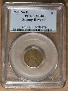 1c 1922 No D Lincoln Head Cent PCGS XF40 STRONG REVERSE * KEY ISSUE * AvenueCoin - Picture 1 of 6
