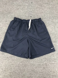 Nike Dri-FIT Swim Trunks Shorts Mens XL Navy Blue Athletic Lined Drawstring Logo - Picture 1 of 10