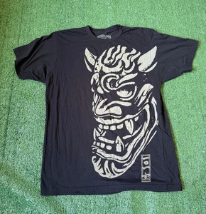 Room 101 Cigars Cool Grunge Mask Skater Black Graphic T-Shirt Size XL Tee - Bild 1 von 8