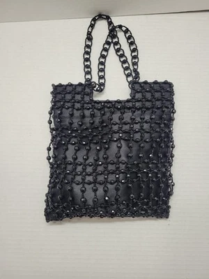 HERMOSO BOLSO DE NOCHE VINTAGE Giorgio Beverly Hills negro con cuentas cóctel*USADO EN EXCELENTE ESTADO  Foto 1 de 4