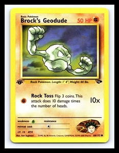 💥 Brock's Geodude 1. Edition Stamp Gym Challenge Pokemon 2000 Vintage # 68/132 - Bild 1 von 2