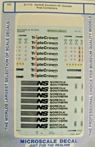 Microscale 87-713 HO Norfolk Southern 48'' Outside Post Containers Decal Sheet - Picture 1 of 1