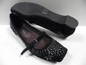 Chaussures BIVIEL noir FEMME taille 37 cuir plate habillé schuhe frau NEUF - Imagen 1 de 8