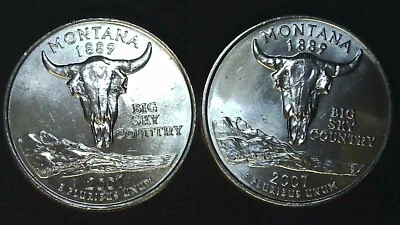 2007 P D 25C State Quarter Montana BU Clad (2 coins) 24hh1018-3 - Image 1 of 2