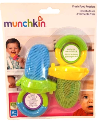 Alimentadores de alimentos frescos Munchkin 2Pk azul/verde y verde/amarillo Foto 1 de 2