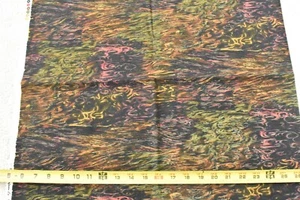 31" Long, Multicolor Swirls on Black Quilt Cotton, Kaufman, P3597 - Picture 1 of 7