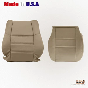 Fits 2001 2002 Nissan Pathfinder DRIVER Bottom-Top Perforated Leather Covers TAN - Picture 1 of 12