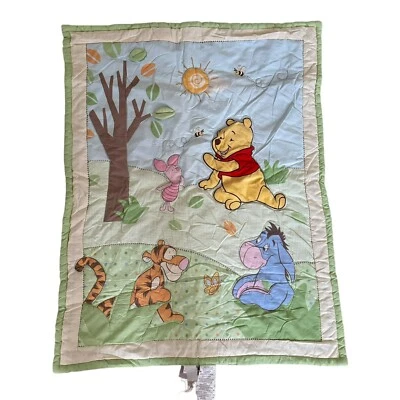 Vintage Disney Baby Winnie The Pooh & Friends Crib Quilt Blanket Piglet EUC - Image 1 of 4