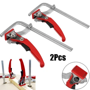 2 x Alloy Steel Quick Ratchet Track Saw Guide Rail Clamp for MFT Table Woodwork - Picture 1 of 14