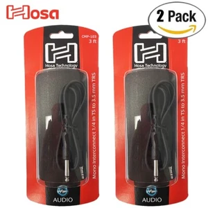 2-PACK Hosa CMP-103 3FT 1/4" TS to 3.5mm TRS Mono Interconnect Cable - Picture 1 of 1