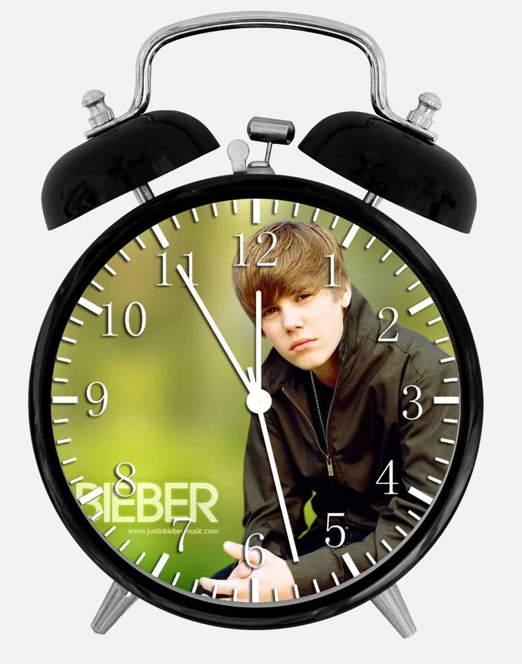 Justin Bieber Alarm Desk Clock 3.75" Room Office Decor X11 Will Be a Nice Gift - Image 1 of 1