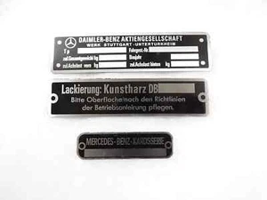 Data Plates Mercedes Cars Metal Black 3 Units Fit For Mercedes Benz #23D18 - Bild 1 von 12