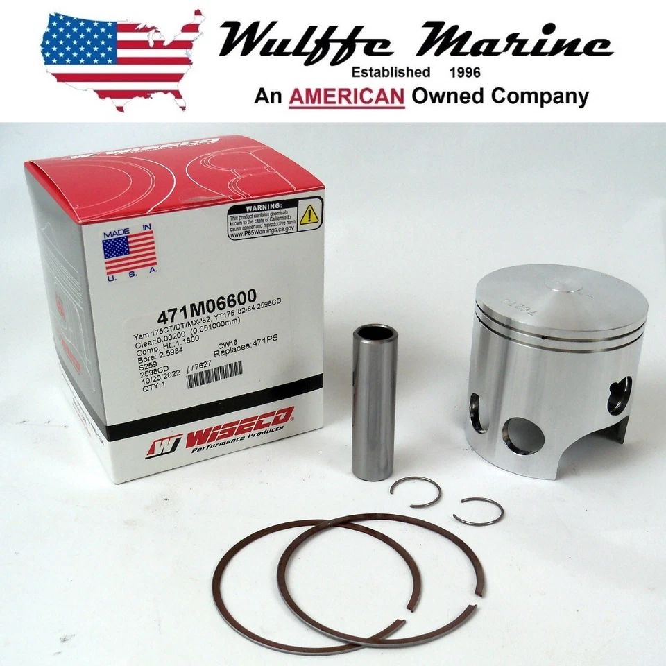 Piston Kit Yamaha CT2 CT3 1970-77 DT175 MX175 1978-81 Std 66mm Wiseco 471M06600 - Image 1 of 1