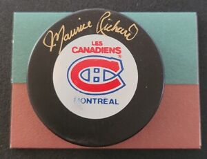 Maurice Richard Signed Canadiens Official Game Puck UDA Upper Deck Authentic 