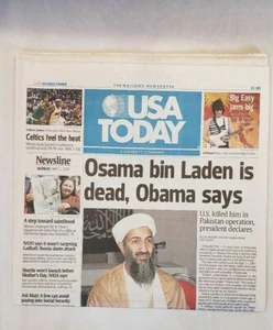 2. Mai 2011 USA Today Osama Bin Laden Dead Variante #1 Original Top Zustand - Bild 1 von 3