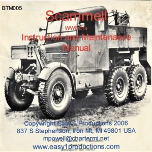 BTM 005 Scammel Maintenance and Instruction Manual on CD, Easy 1 Productions - Picture 1 of 7