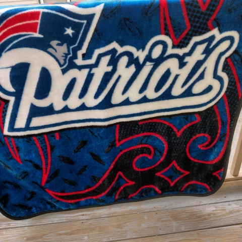 NFL New England Patriots Football Plush Throw Blanket (RWB) Northwest 48" x 60" Cover